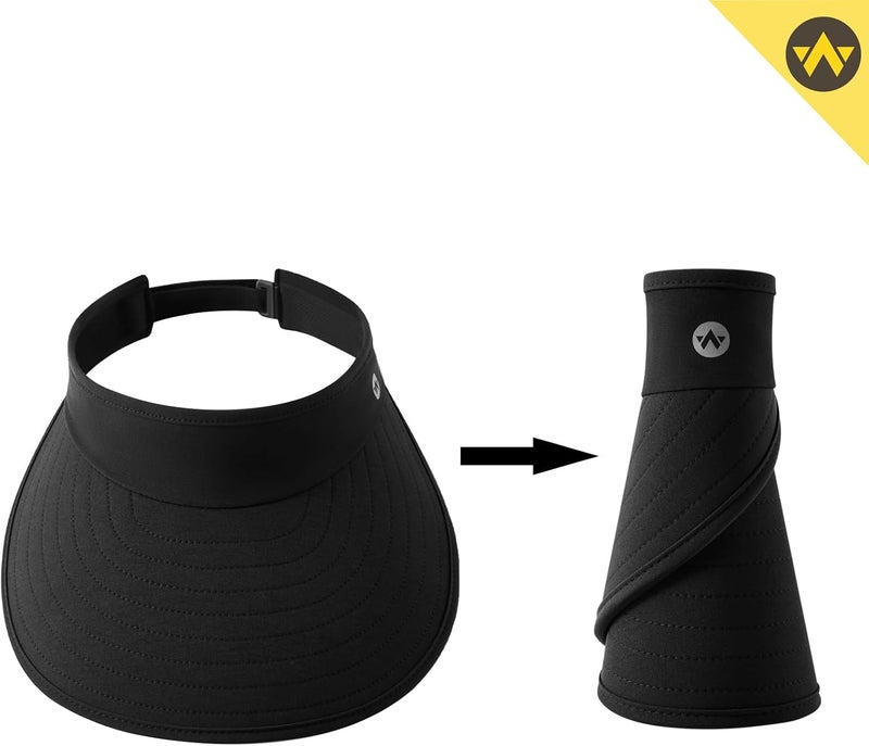 Wander Sun Visor Hats for Women Wide Brim UV Protection Adjustable Large Golf Beach Cap Packable Travel Sport Visor - Image 4